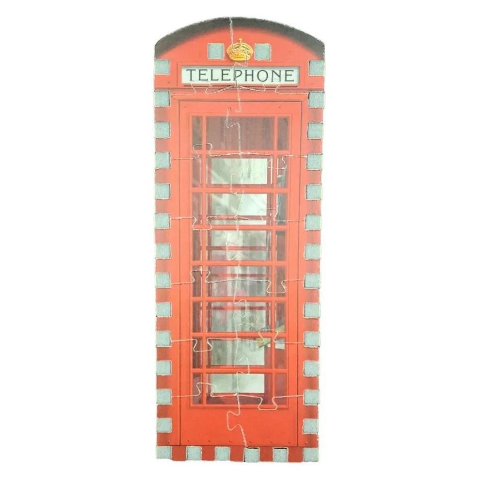 Vintage Puzz 3D British Telephone Booth 1997 Milton Bradley Puzzle Miniature